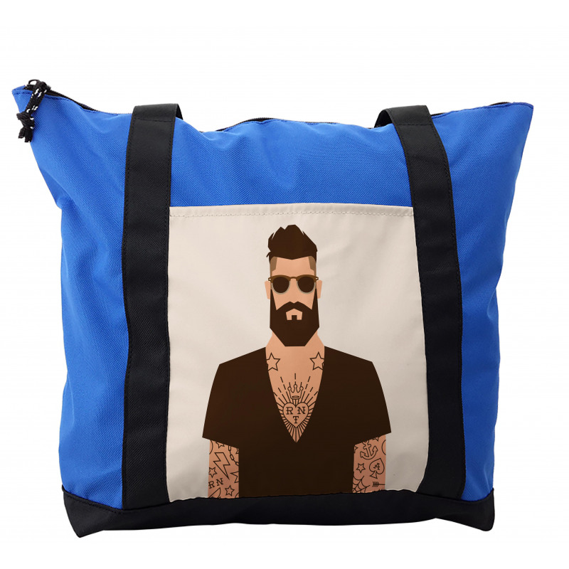 Tattooed Hipster Cartoon Shoulder Bag