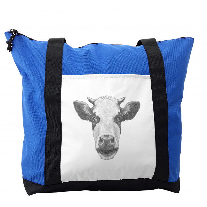 Sketch Portrait of Cow Shoulder Bag