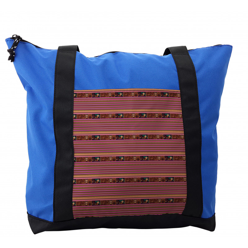 Folk Motifs Stripes Shoulder Bag