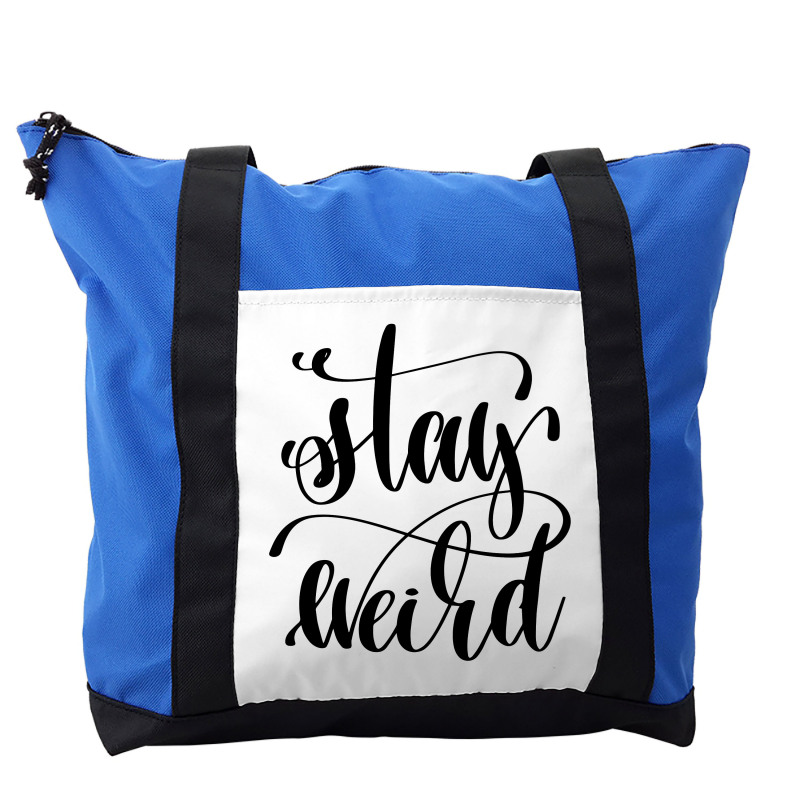 Monochrome Cursive Words Shoulder Bag