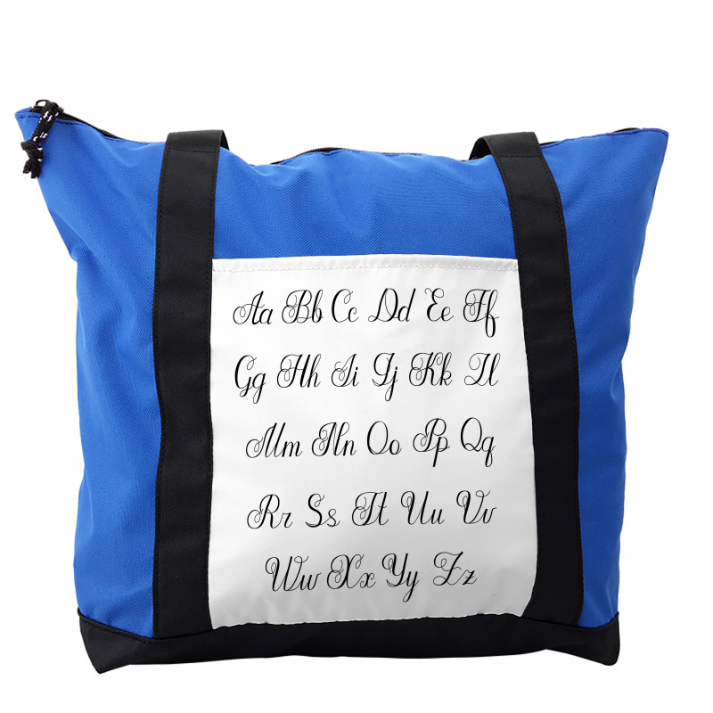 Monochrome Cursive ABC Shoulder Bag