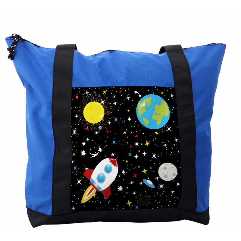 Stars Earth Moon Rocket Shoulder Bag