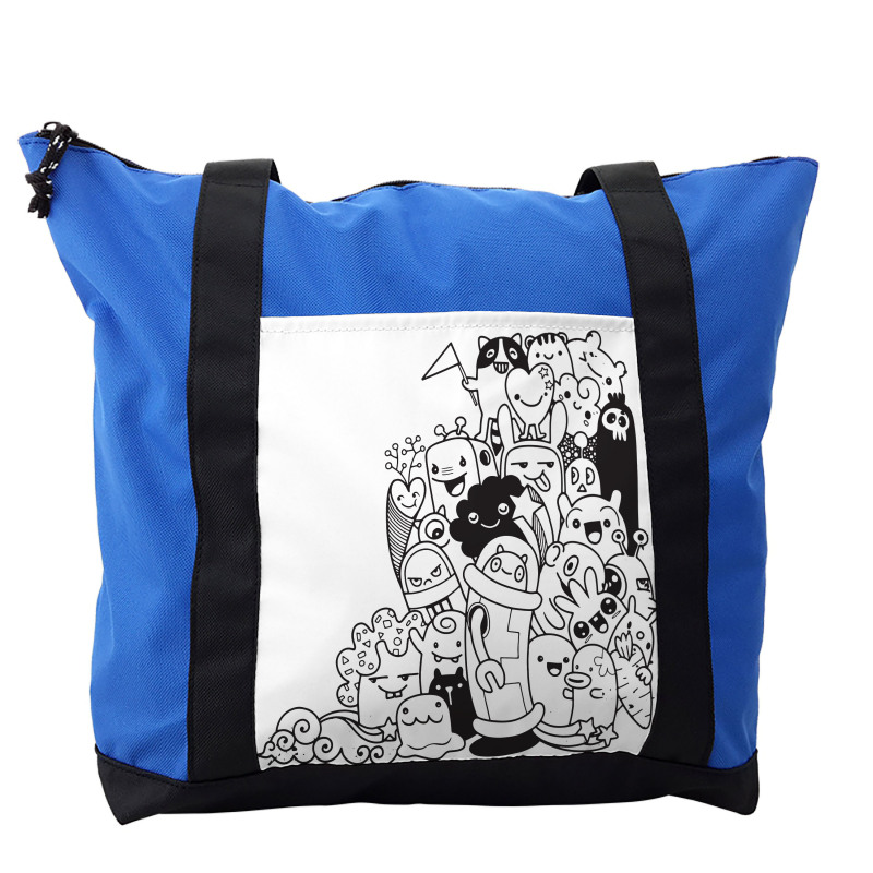 Monotone Monster Characters Shoulder Bag