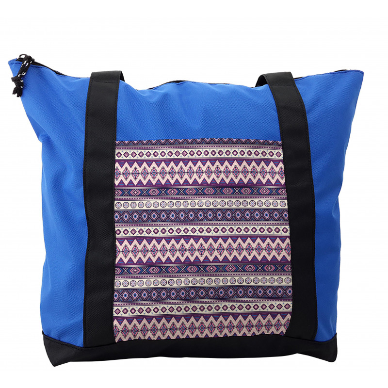 Purple Art Tribal Triangles Shoulder Bag