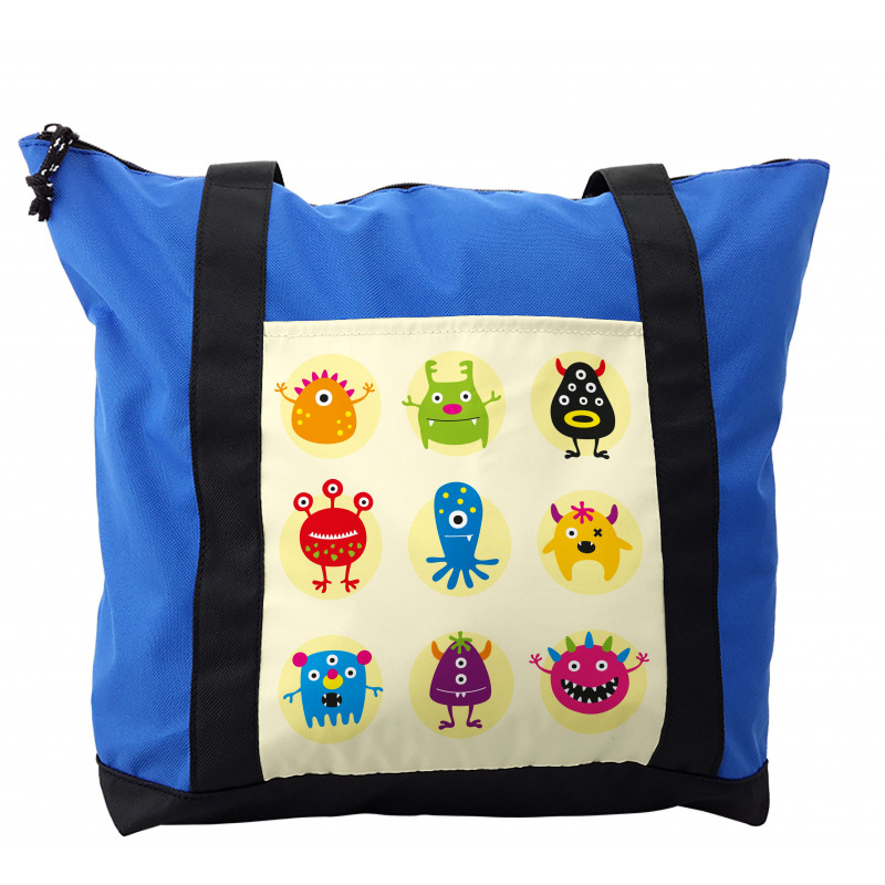 Colorful Monsters Funny Faces Shoulder Bag