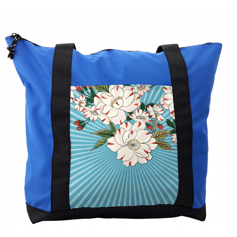 Floral Bloom on Retro Rays Shoulder Bag