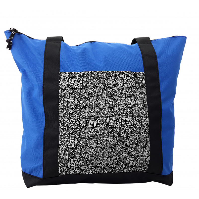 Monochrome Triskelion Art Shoulder Bag