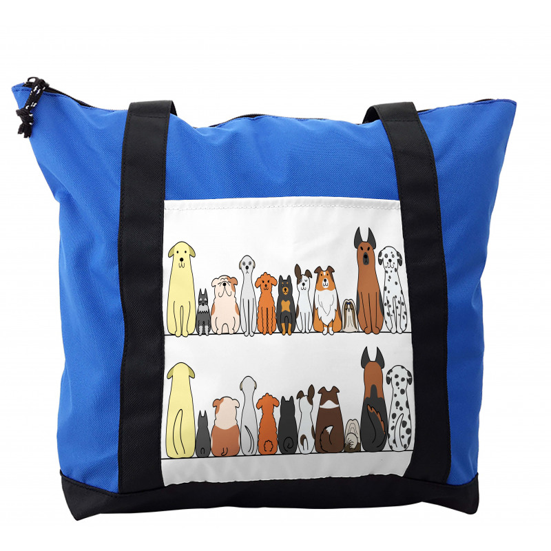 Dog Family in a Row Shoulder Bag