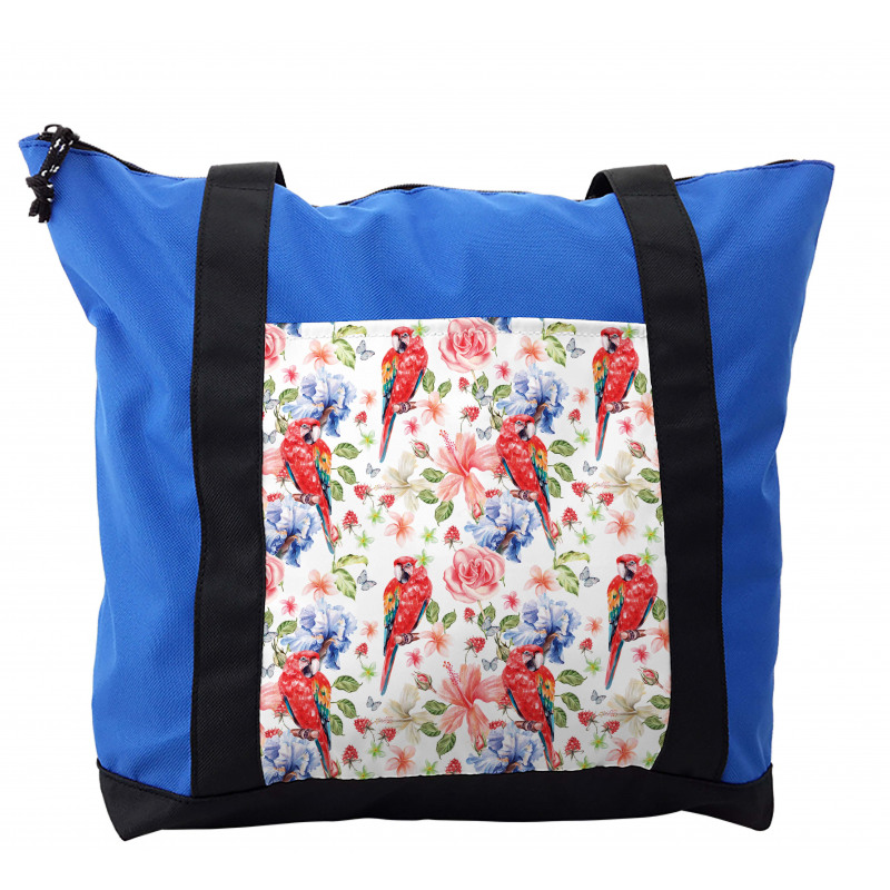 Parrots Iris and Roses Shoulder Bag