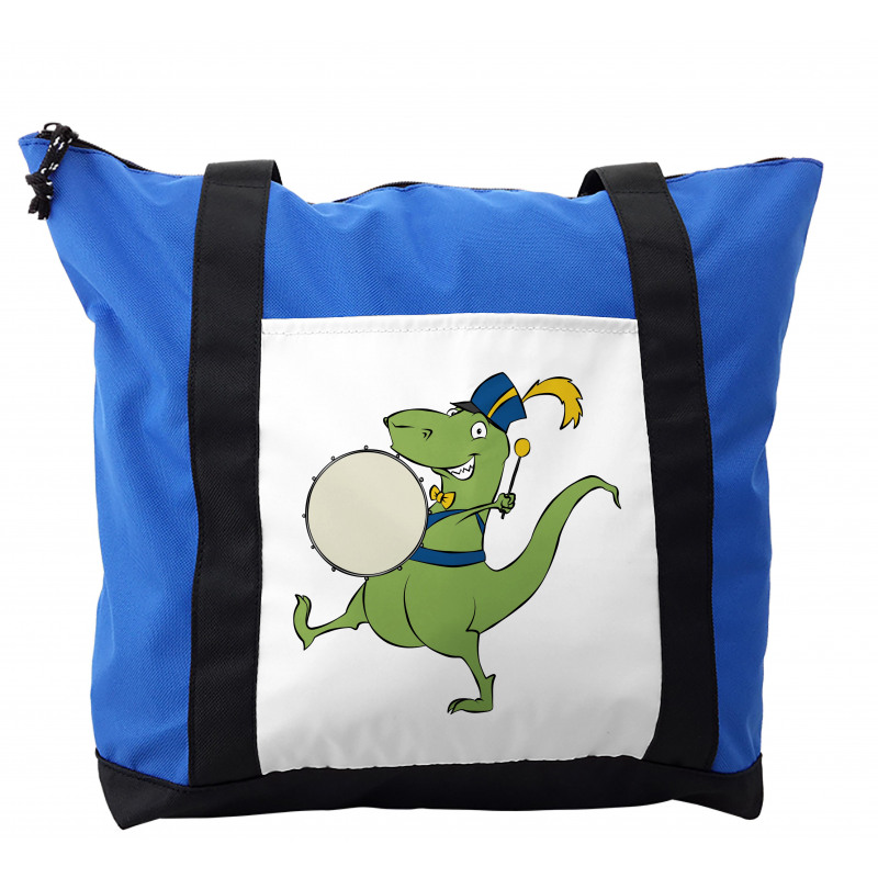 Happy Green Dinosaur Playing Shoulder Bag