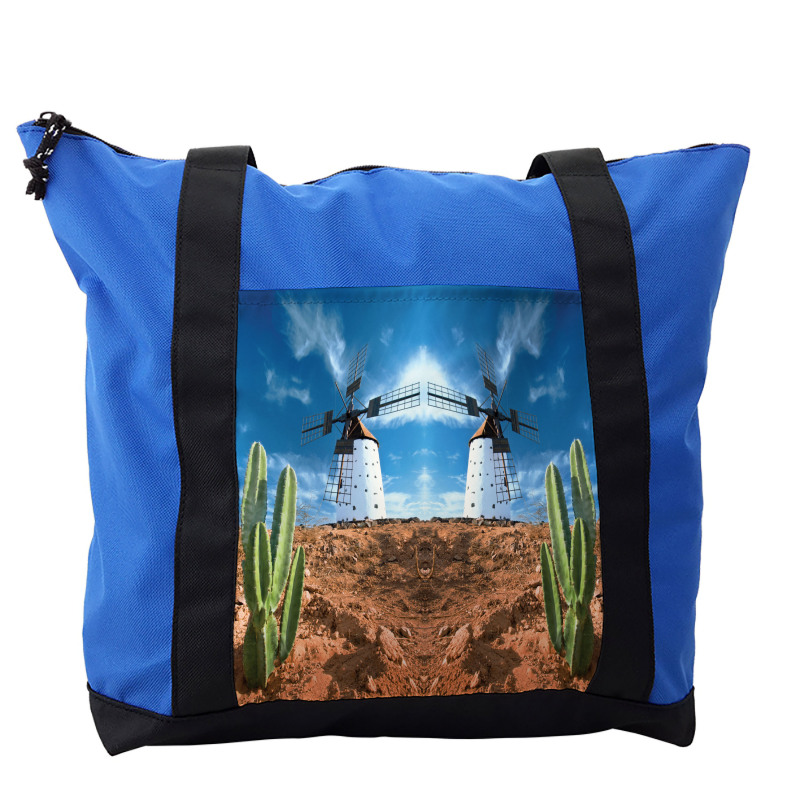 Windmill and Exotic Cactus Shoulder Bag