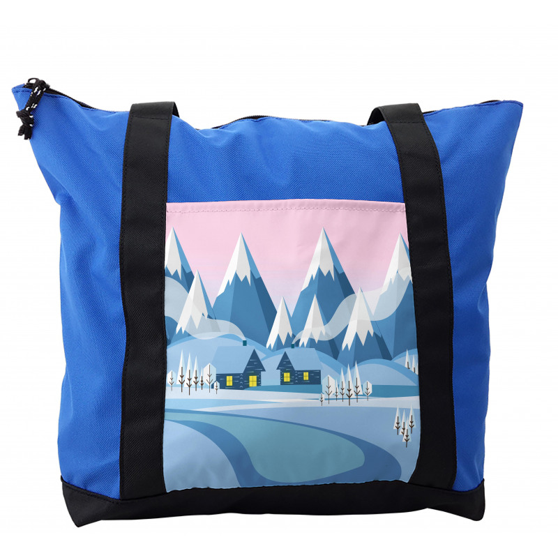 Winter Landscape Cottages Shoulder Bag