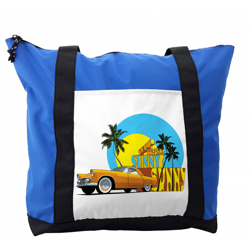 Vintage Car in City Miami Shoulder Bag