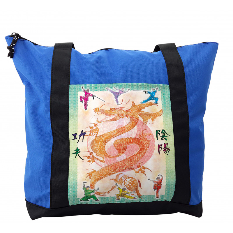 Colorful Dragon and Samurais Shoulder Bag