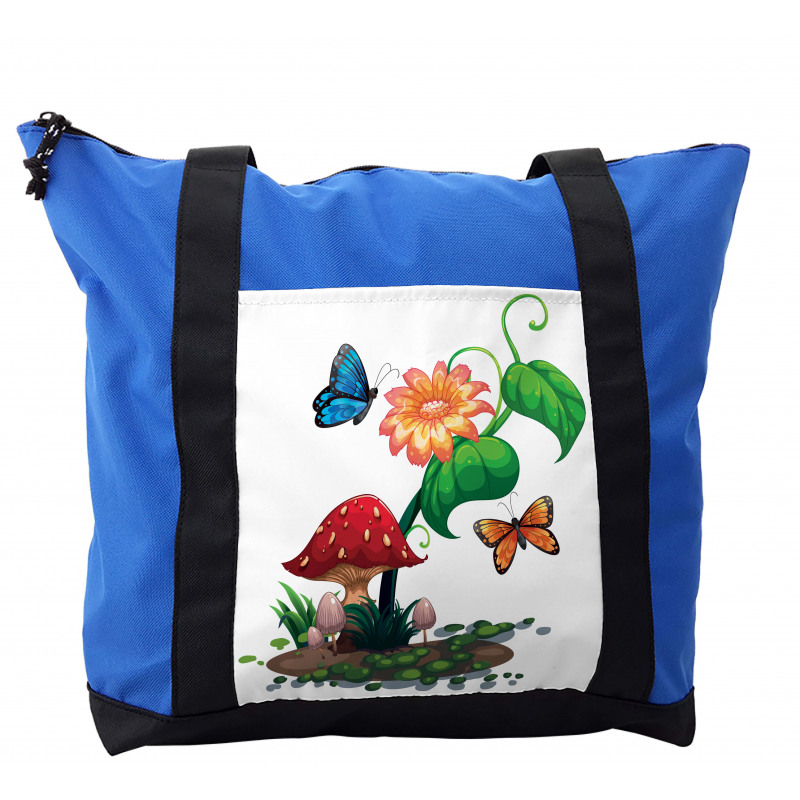 Flowering Plant Butterfly Shoulder Bag