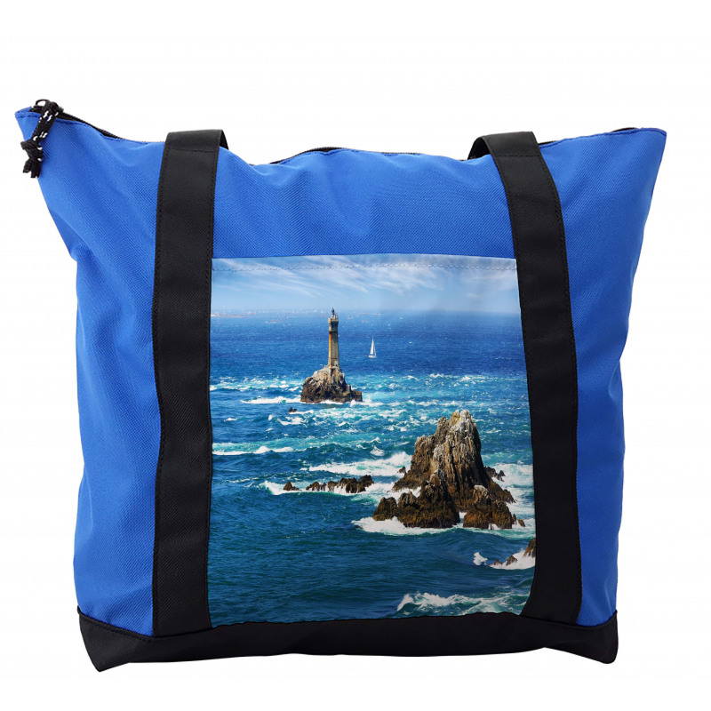 Daytime Wavy Rocky Sea Shoulder Bag