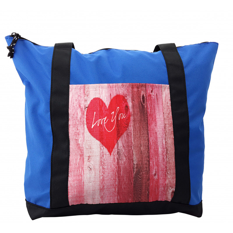 Heart on Wooden Board Shoulder Bag