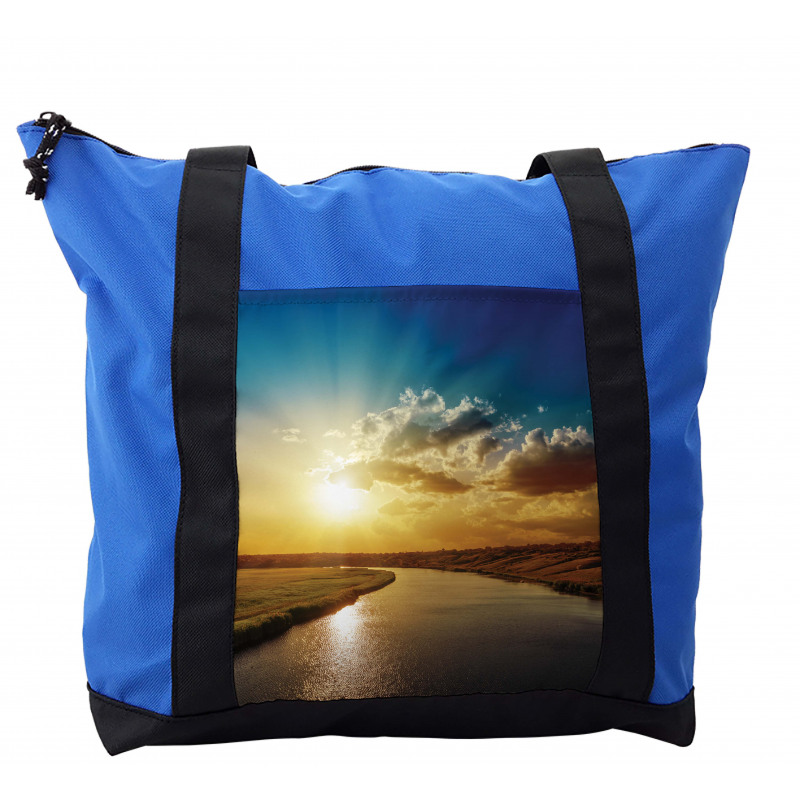 Dreamy Sunset on River Shoulder Bag