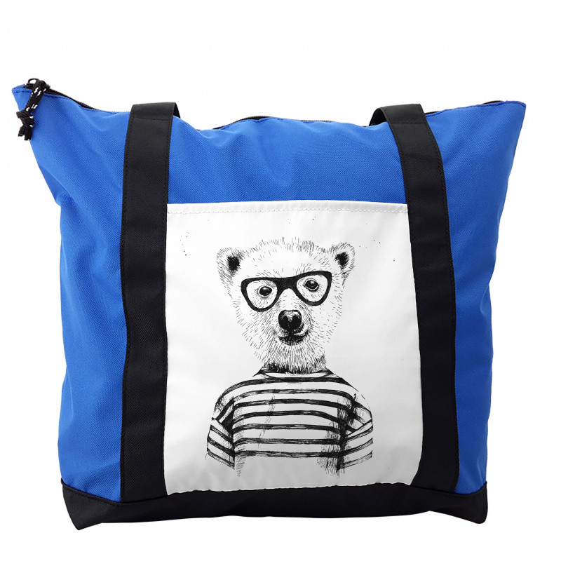 Bear in Glasses Fun Shoulder Bag
