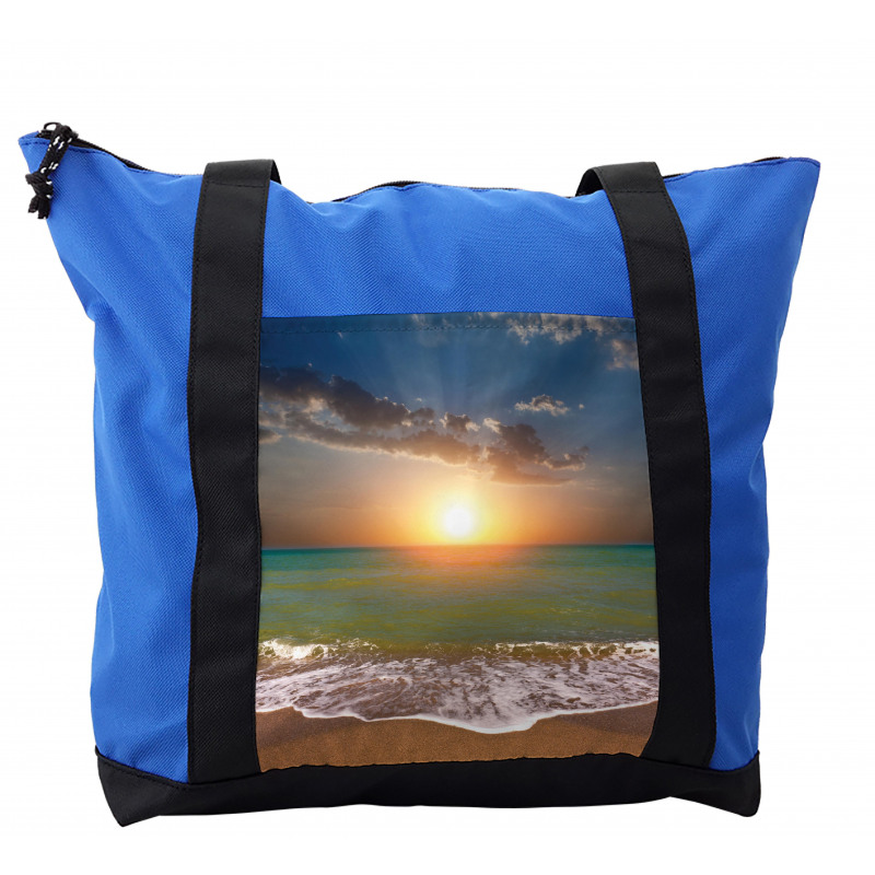 Sandy Beach Waves Sunset Shoulder Bag