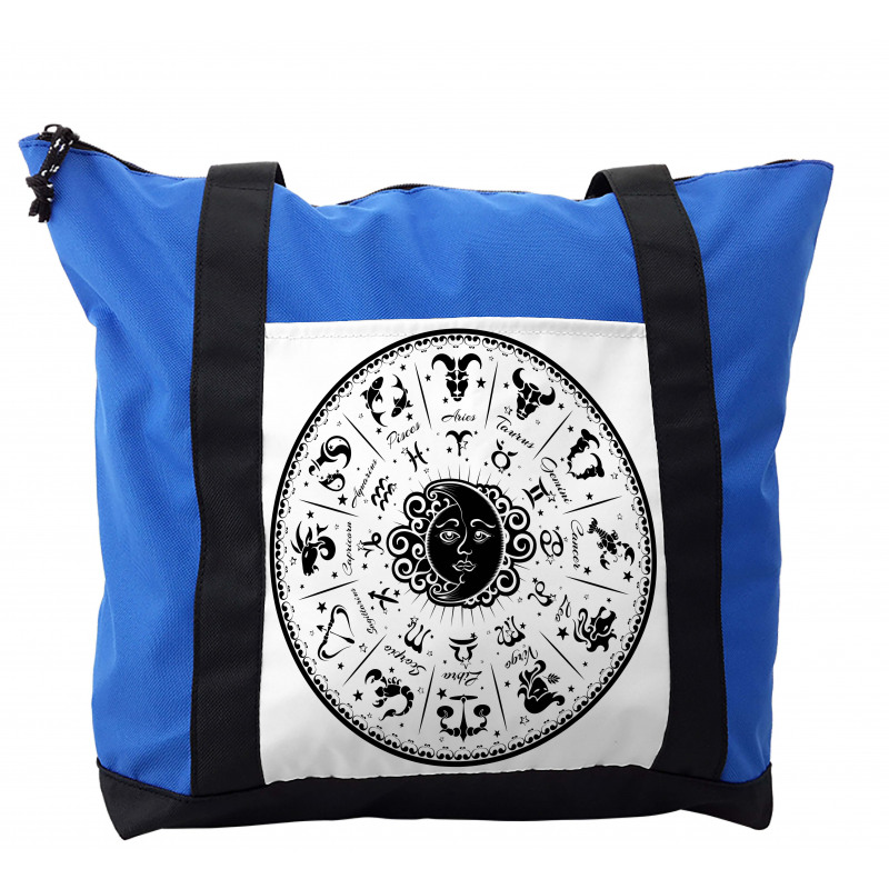 Black White Zodiac Shoulder Bag