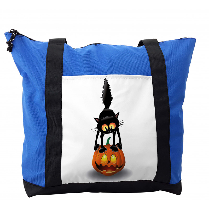 Cartoon Animal on Pumpkin Shoulder Bag