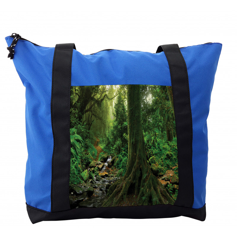 Moss on Trees Stream Shoulder Bag