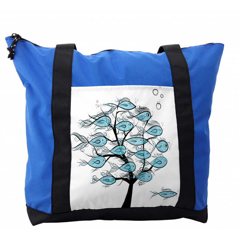 Sea Animals on Tree Theme Shoulder Bag