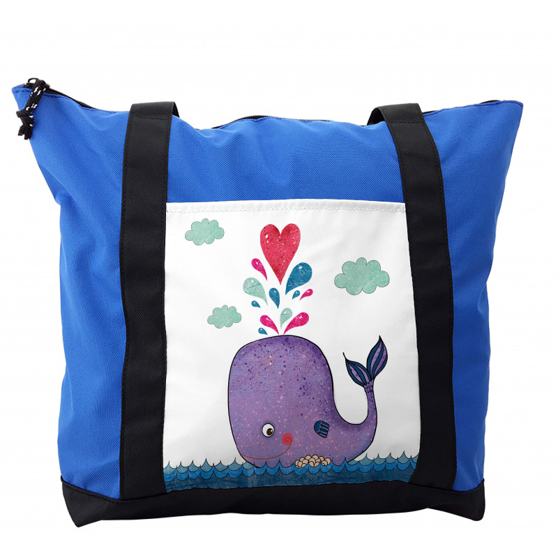 Smiley Whale with Cloud Shoulder Bag