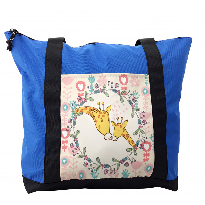 Cartoon Mom and Kid Shoulder Bag