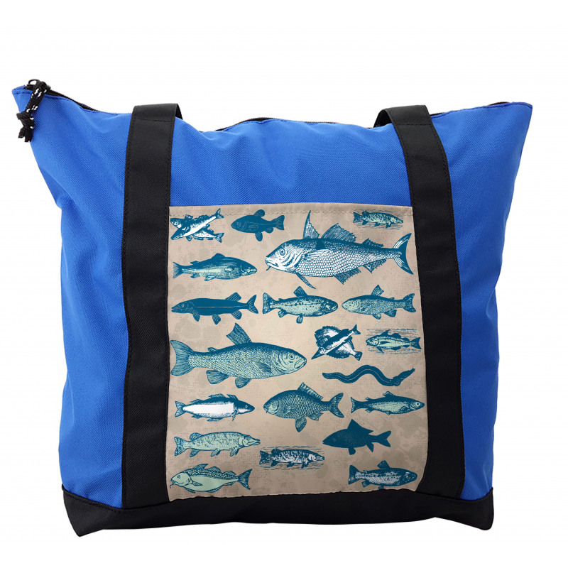 Vintage Seafood Composition Shoulder Bag