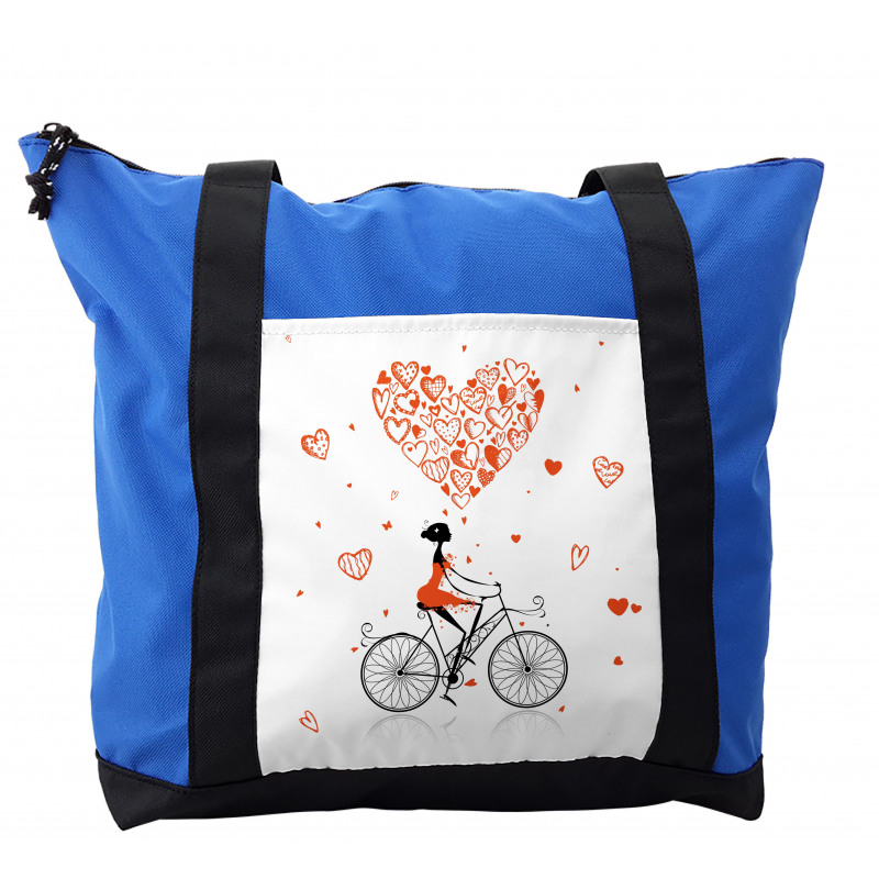 Romantic Cyclist Girl Shoulder Bag