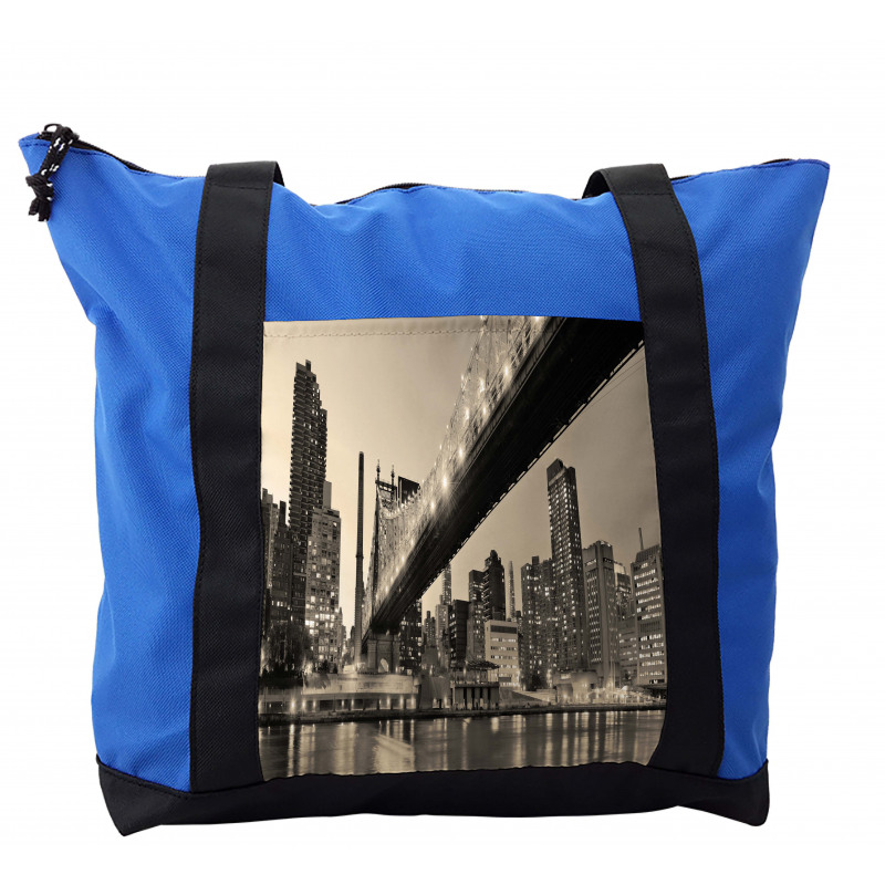 NYC Night Bridge View Shoulder Bag