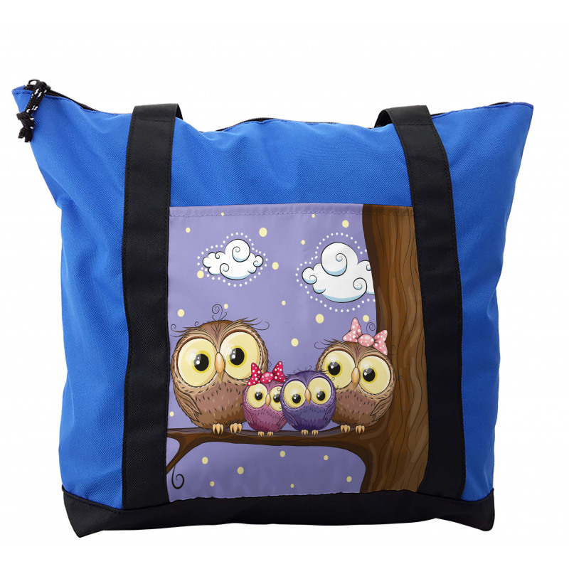Cartoon Style Owl Family Shoulder Bag