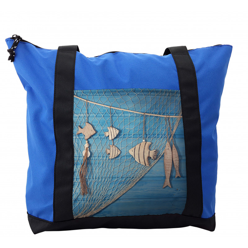 Wooden Fish Shell on Net Shoulder Bag