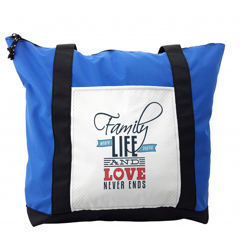 Words Family Love Typo Shoulder Bag