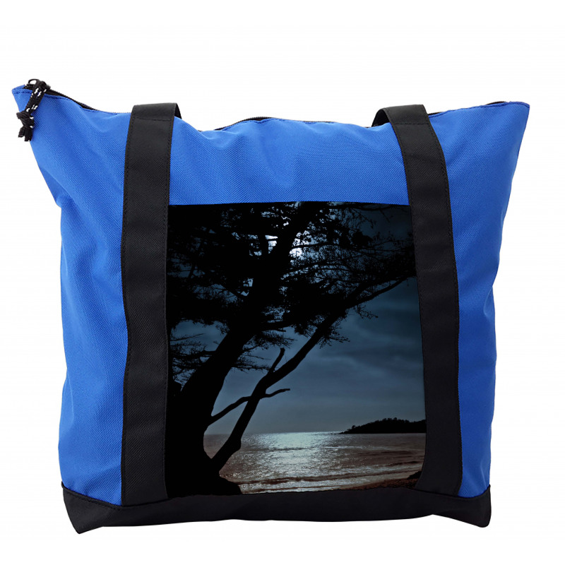 Night Tree Silhouette Sea Shoulder Bag