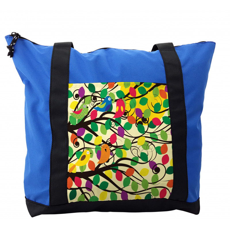 Happy Birds Colorful Tree Shoulder Bag