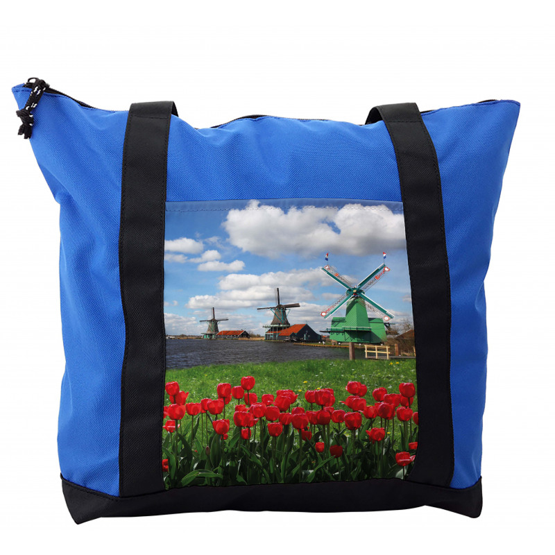 Red Color Tulips Field Shoulder Bag