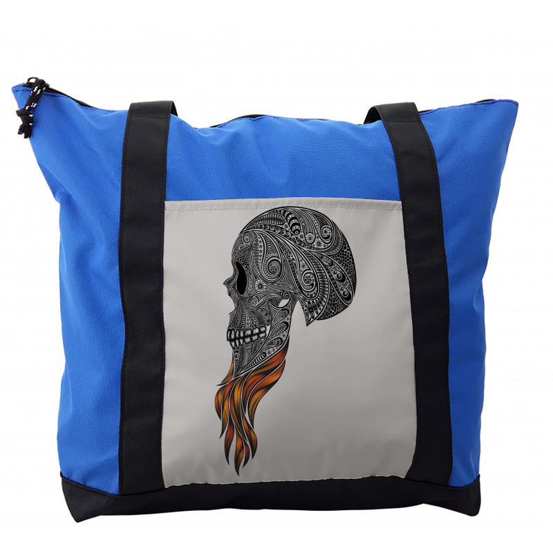 Abstract Art Skull Beard Shoulder Bag