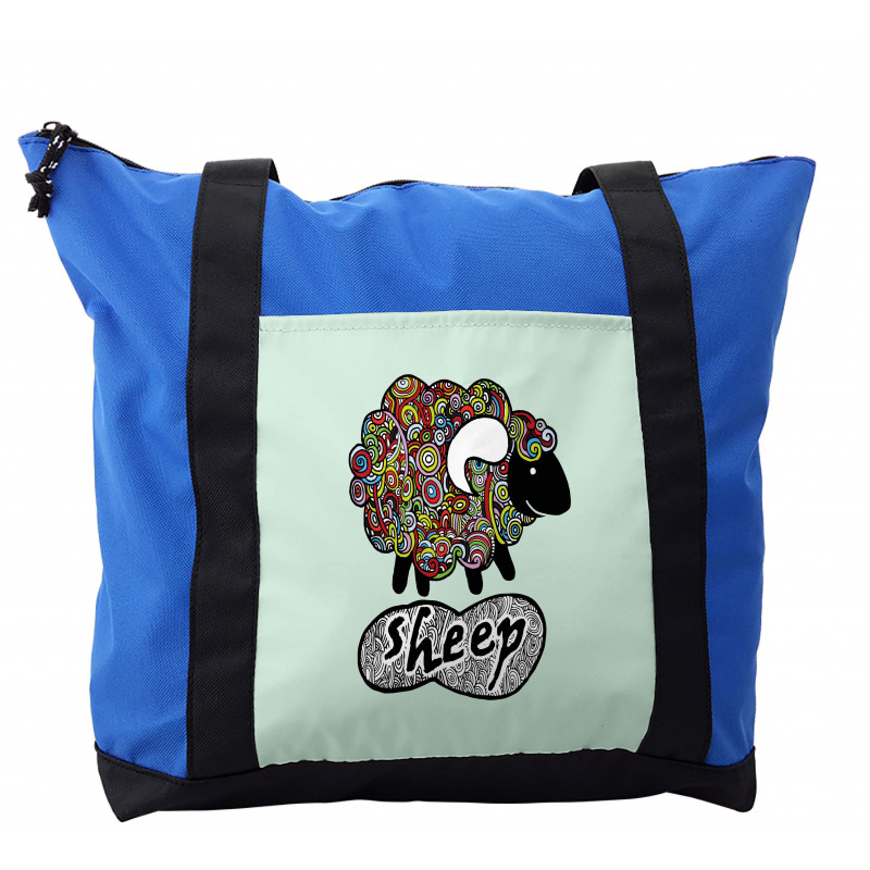 Hipster Doodle Fun Sheep Shoulder Bag