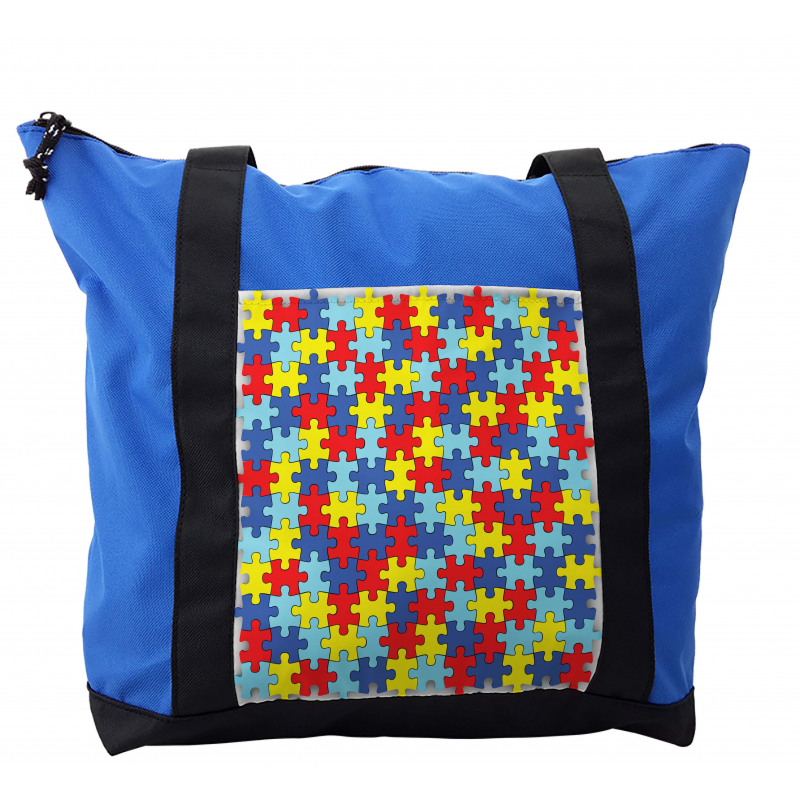 Colorful Puzzle Pieces Shoulder Bag