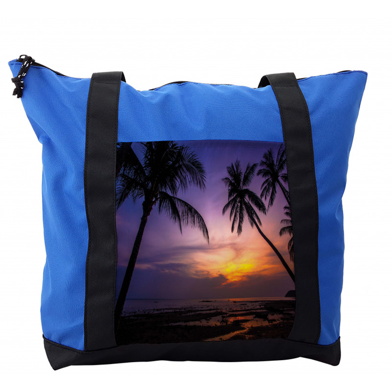 Vivid Twilight Palm Trees Shoulder Bag