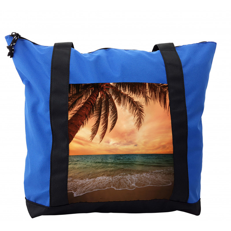 Exotic Seascape with Palm Shoulder Bag