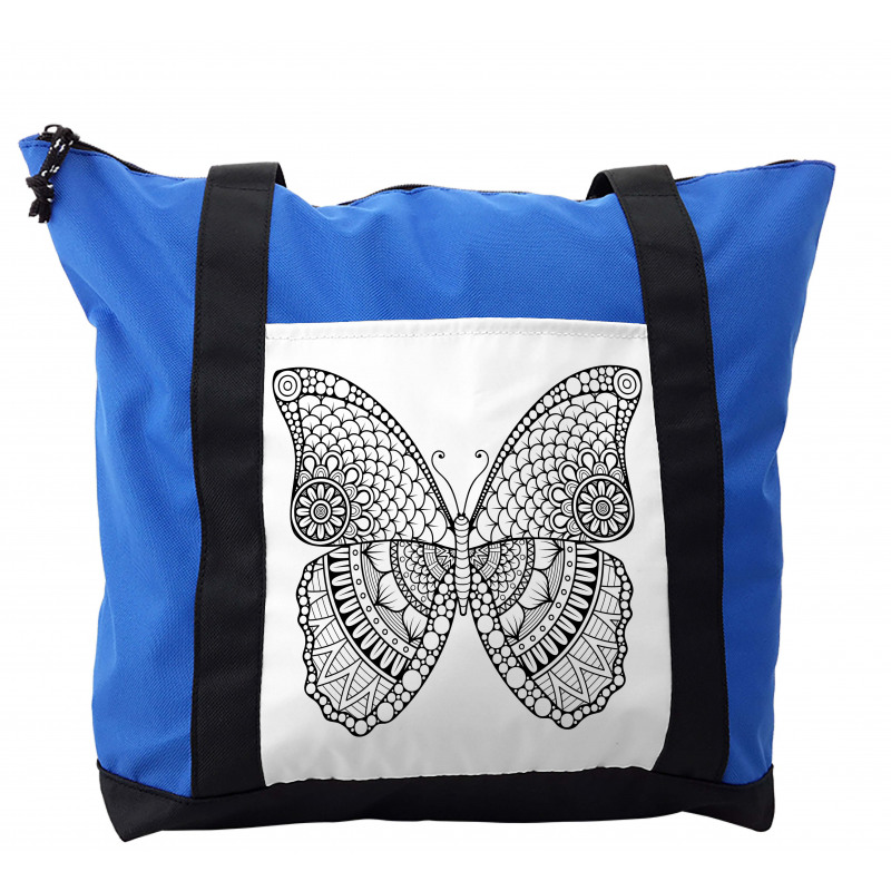 Monochrome Butterfly Graphic Shoulder Bag