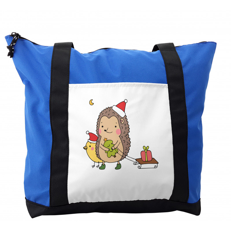 Cartoon Bird and Tree Shoulder Bag