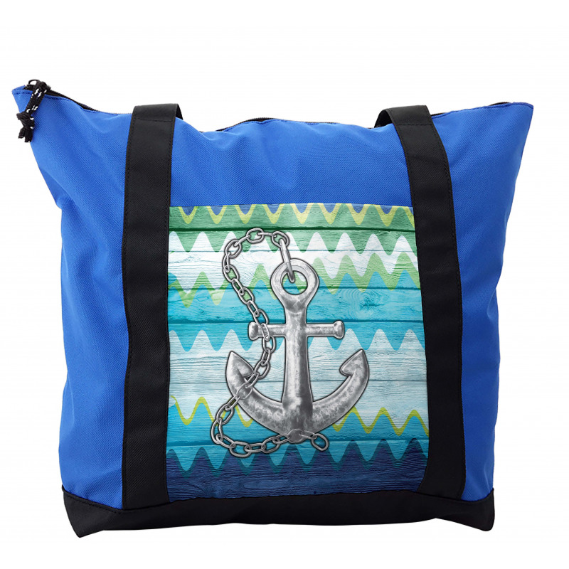 Nautical Chevron Zigzags Shoulder Bag