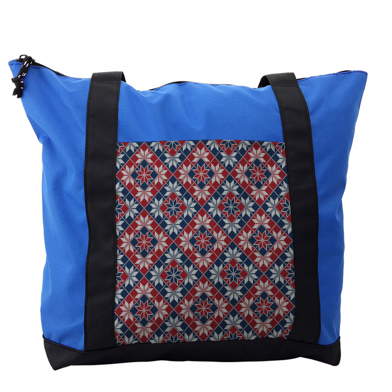 Tartan Geometric Floral Shoulder Bag