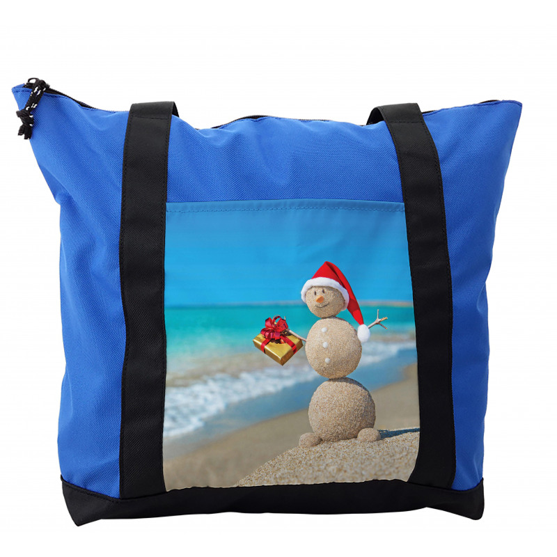 Sand Snowman Santa Hat Shoulder Bag