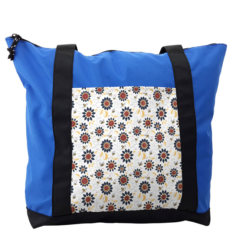 Sunflowers and Funny Bees Shoulder Bag